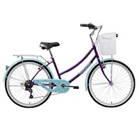 BICICLETA OXFORD CYCLOTOUR ARO 24 6V  MORADO/VERDE